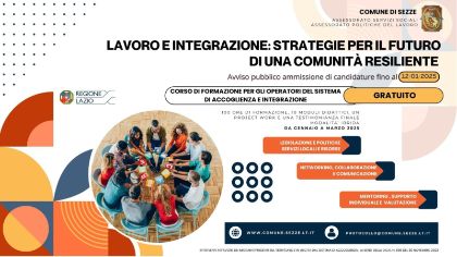 RETTIFICA e PROROGA Avviso Pubblico corso di formazione gratuito per gli operatori del sistema di accoglienza e integrazione