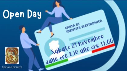 OPEN DAY CIE  CARTA D’IDENTITA’ ELETTRONICA Apertura straordinaria  SABATO 29 NOVEMBRE 2025