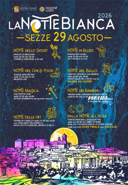NOTTE BIANCA  SABATO 29 AGOSTO 2026